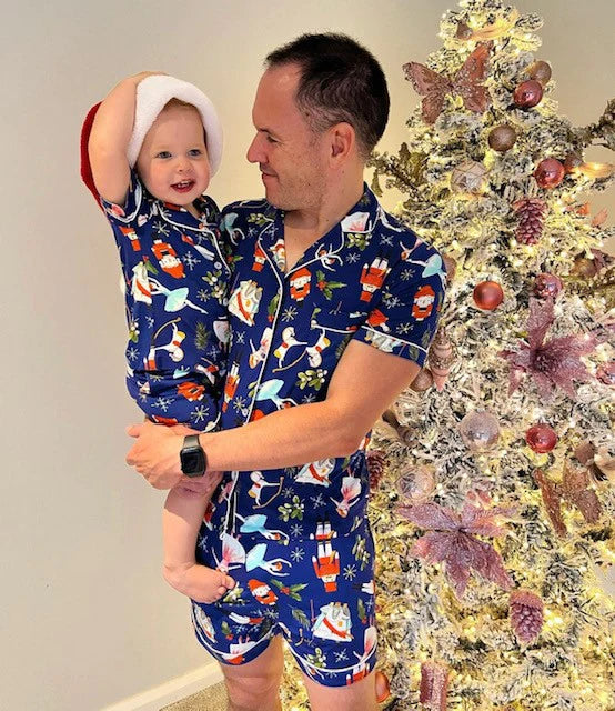 Christmas Tree Nutcracker Pajama Pants Gold Snowflake Men's Pajama