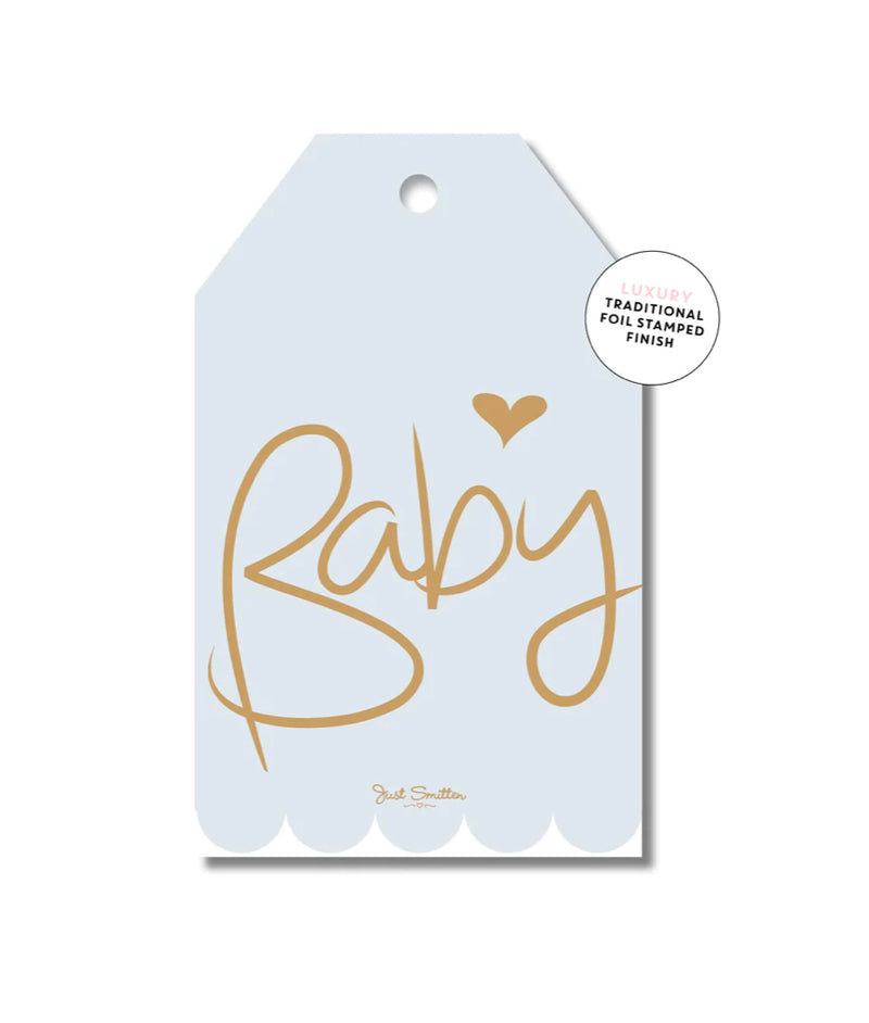 Frilly Baby Script- Blue Tag
