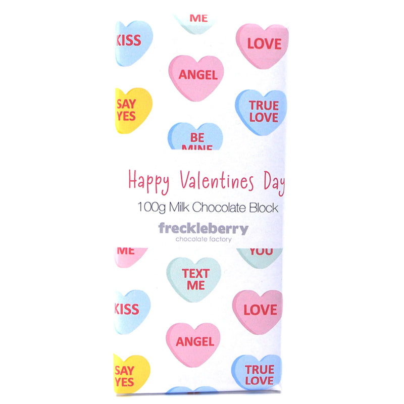 Valentine’s Milk Chocolate Wrap Block - Candy Hearts