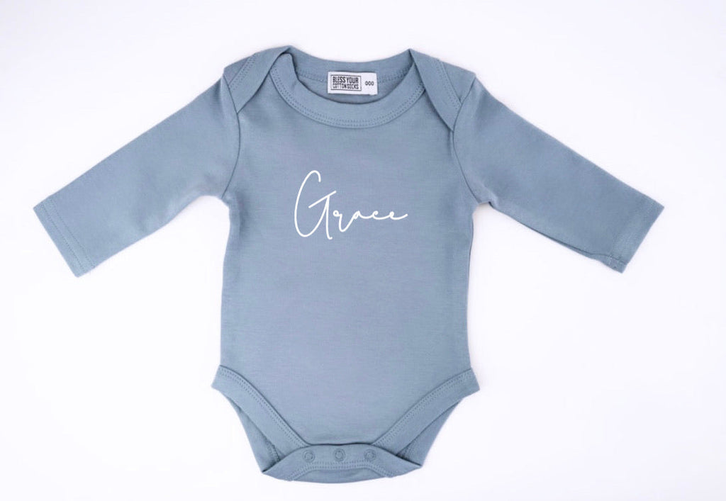 Personalised Name Long Sleeve Onesie