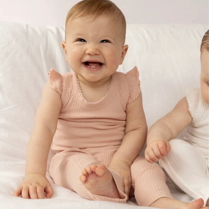Frill Basic Singlet Bodysuit - Pink