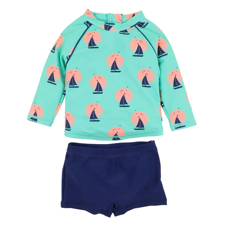 Jarvis Green Long Sleeve Rashie & trunk Set
