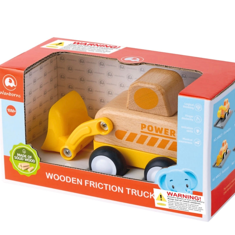 Wooden Friction Bulldozer with Sound and Light