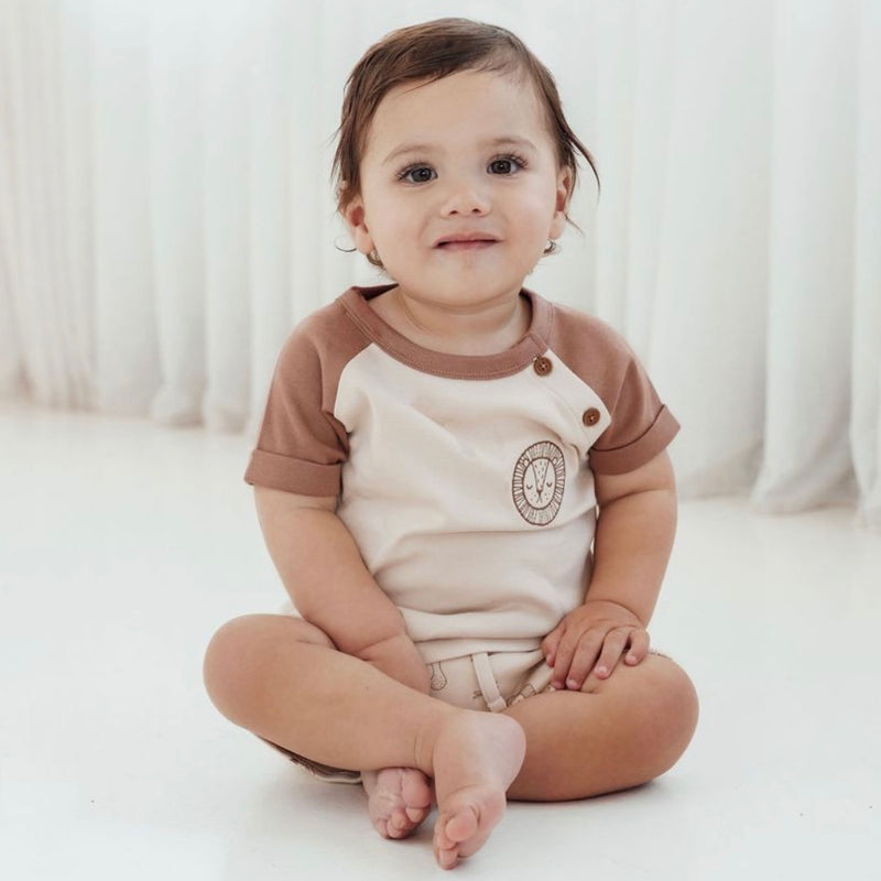 Lion Embroidered Raglan tee