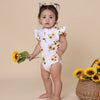 Sunflower Short Sleeve Organic Bodysuit with Frill