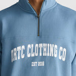 College Logo Quater Zip Pacific Blue