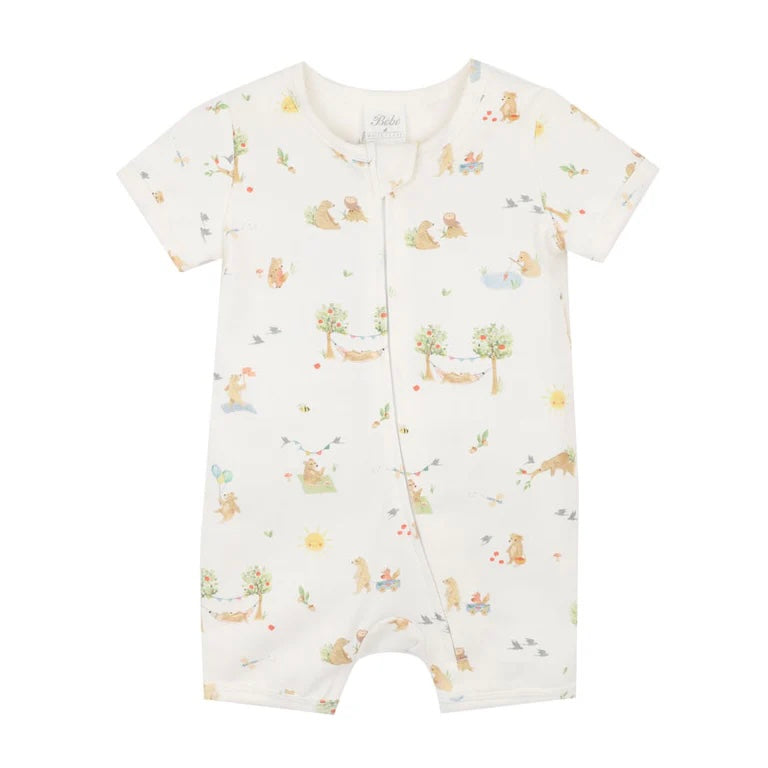 Bear Organic Short Sleeve Zipsuit