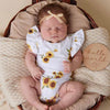 Sunflower Short Sleeve Organic Bodysuit with Frill