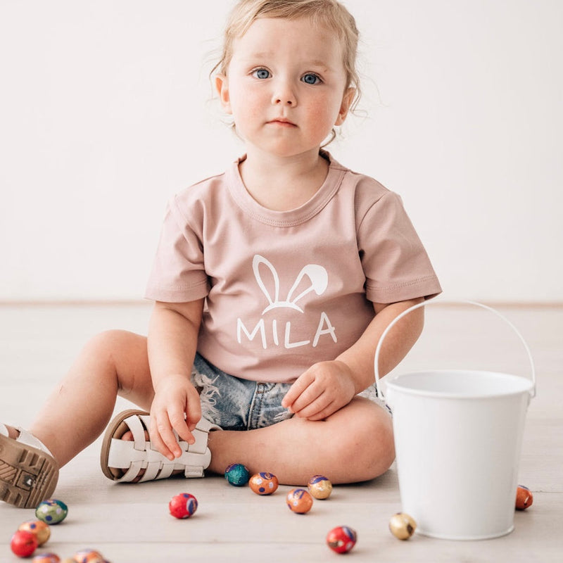 Personalised Bunny Name Tees (size 6-12)