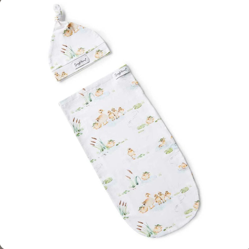 Duck Pond Swaddle Sack and Beanie Set