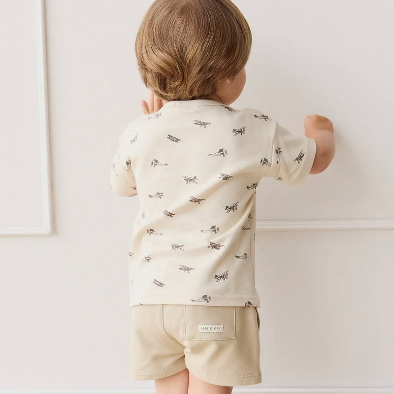 Pima Cotton Wesley Tee - Fly High Vanilla Cream