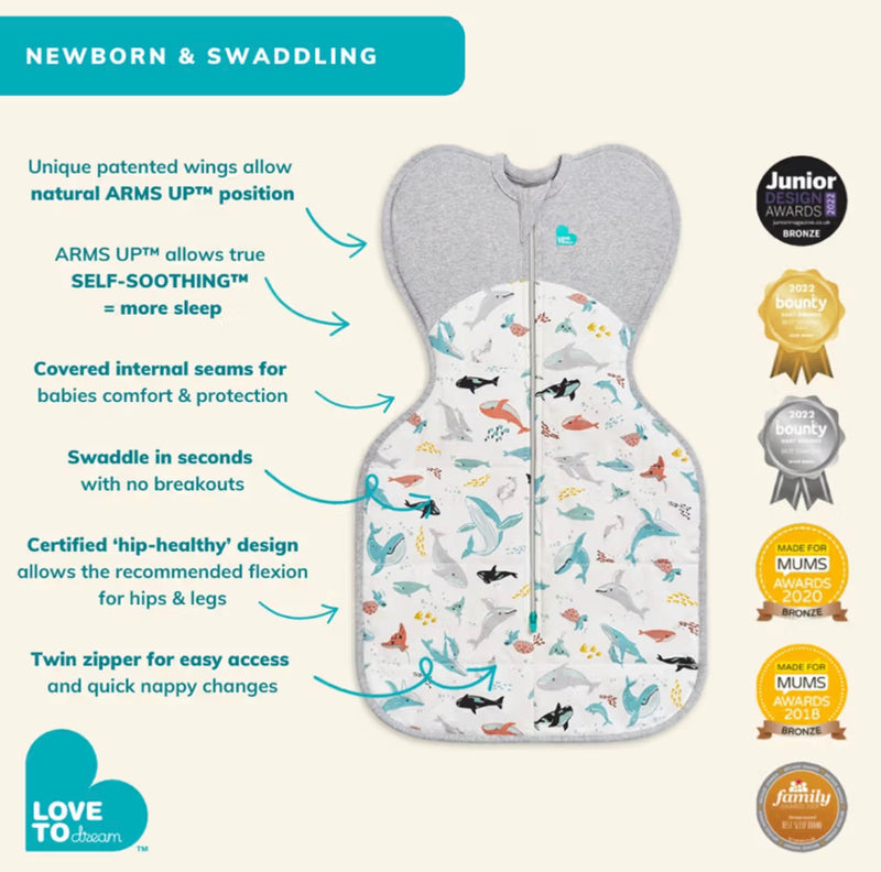 Love To Dream Swaddle Up Bamboo 1.0 Tog Stars and Moon