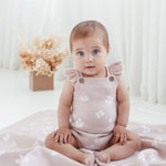 Flower Ruffle Knit Romper