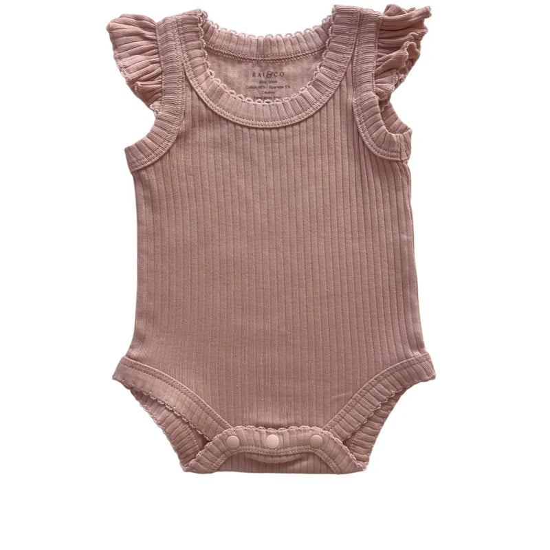 Frill Basic Singlet Bodysuit - Pink