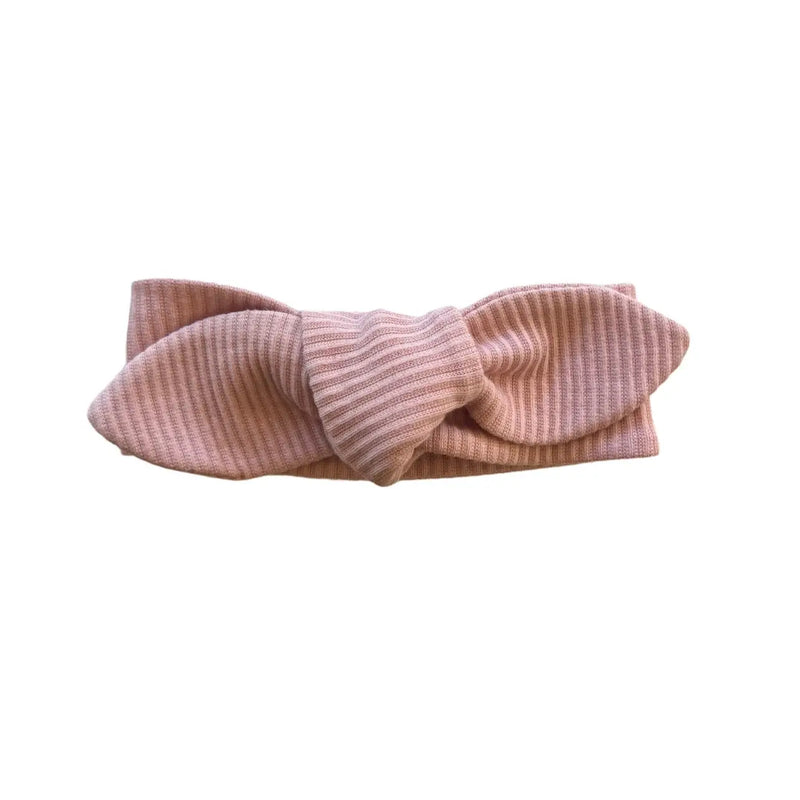 Ribbed Knotted Headbands - Powder Pink