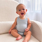 Basic Singlet Bodysuit - Dusty Blue