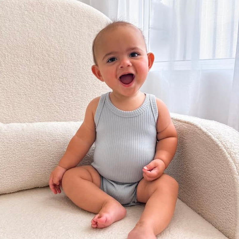 Basic Singlet Bodysuit - Dusty Blue