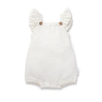 Ivory Pointelle Knit Romper