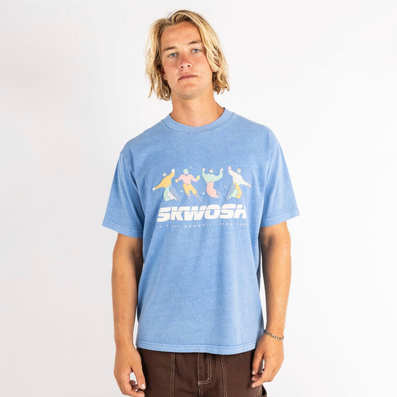 All Downhill Regular Tee in Dusty Blue