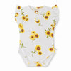 Sunflower Short Sleeve Organic Bodysuit with Frill