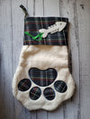 Personalised Green Paw Stocking