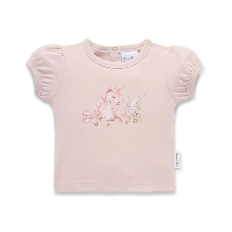 Unicorn Print Puff Top