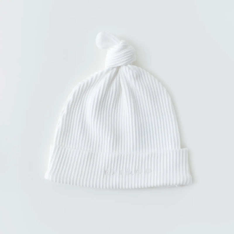 Baby Beanie Ribbed Knotted