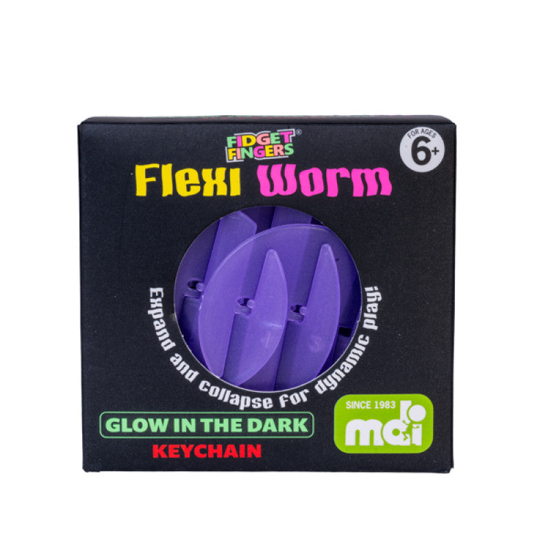 Flexi Worm Glow In The Dark Keychain