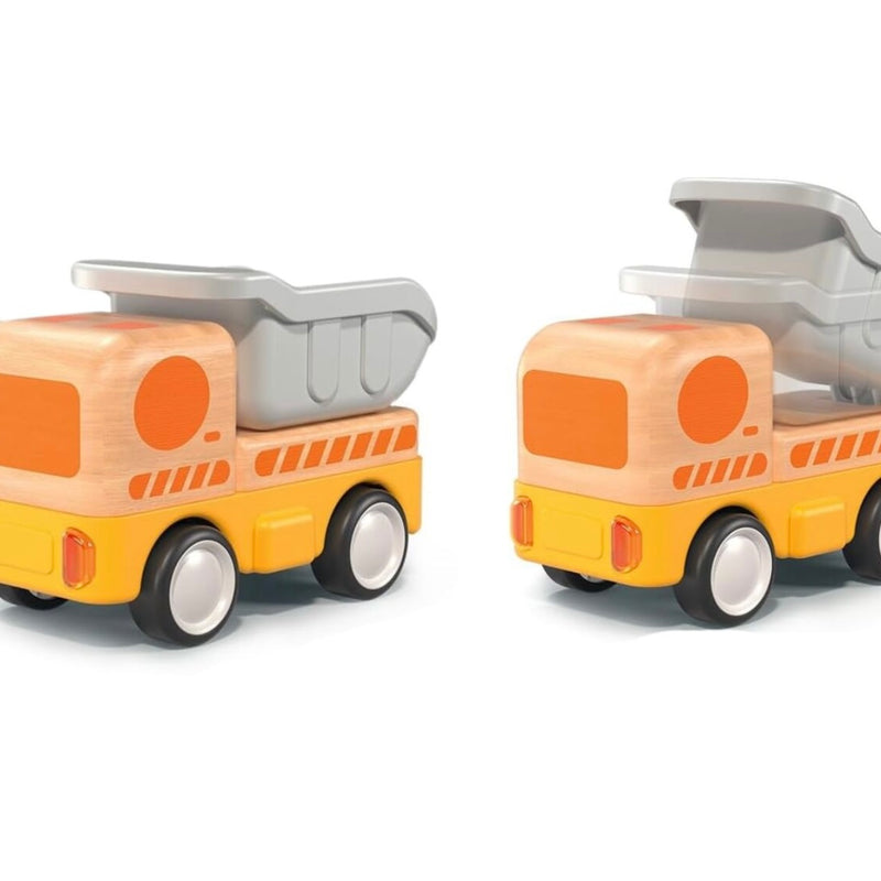 Wooden Friction Dump Truck with Sound and Light