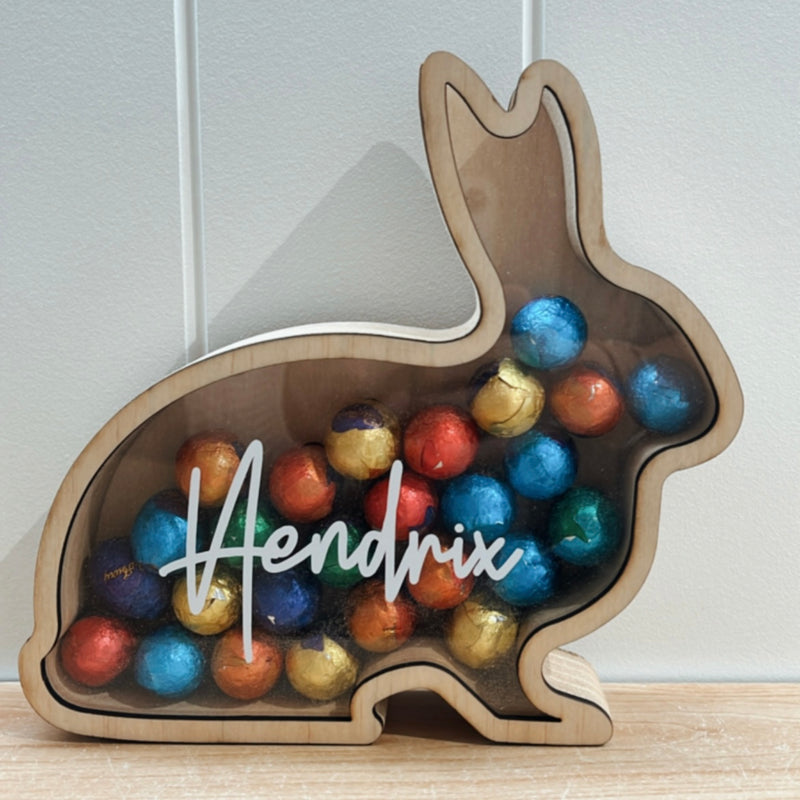 Personalised Wooden Bunny Egg Holder