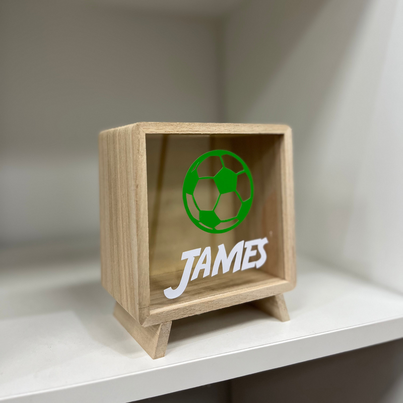 Personalised Sport Wooden Money Box