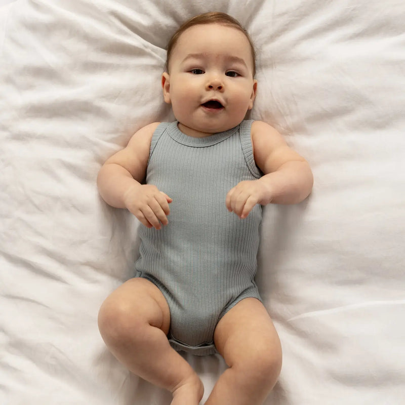 Basic Singlet Bodysuit - Dusty Blue