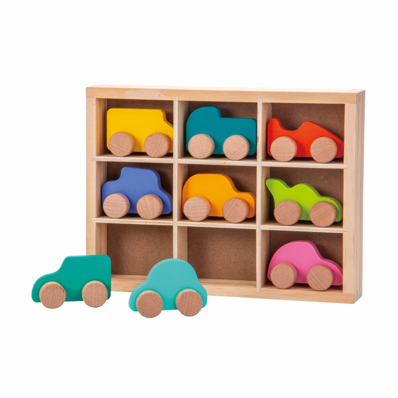 Wooden mini car set