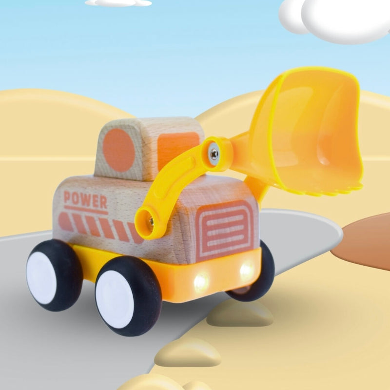 Wooden Friction Bulldozer with Sound and Light