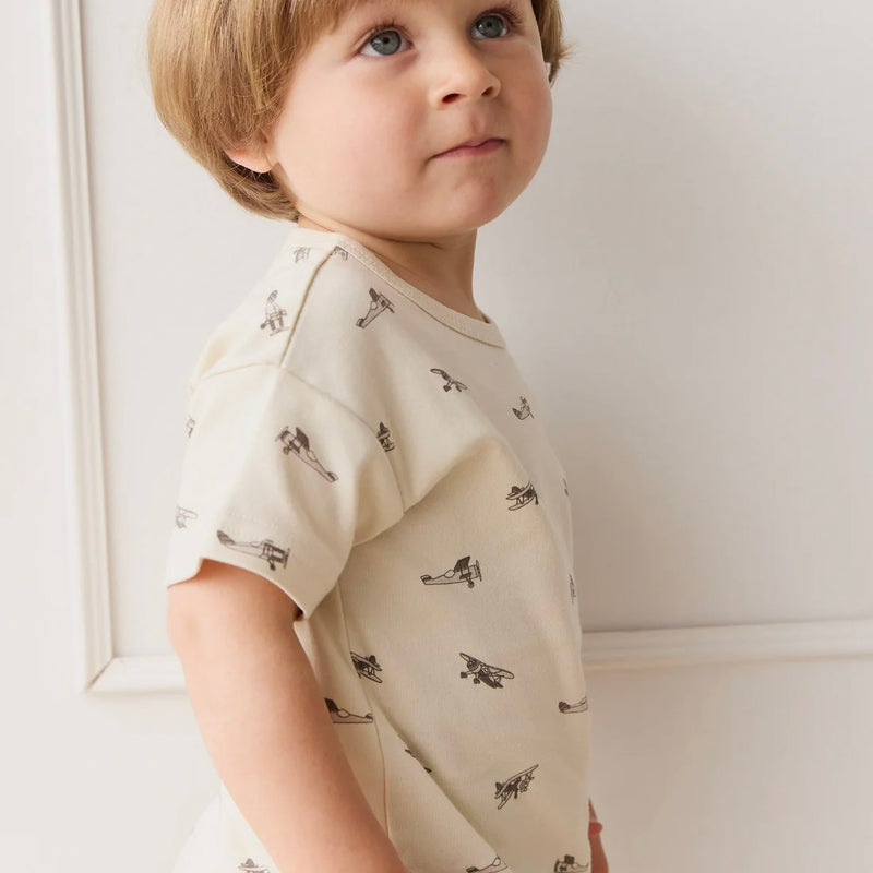 Pima Cotton Wesley Tee - Fly High Vanilla Cream