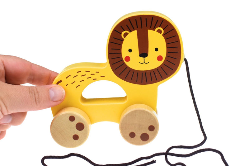 Wooden Pull Along Lion
