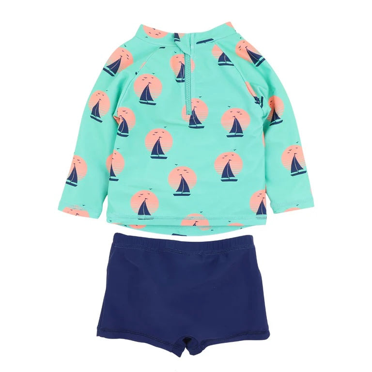 Jarvis Green Long Sleeve Rashie & trunk Set