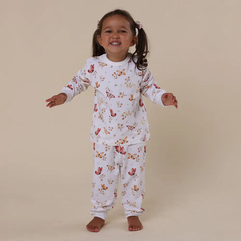 Butterfly  Organic Kids long Sleeve Pj Set