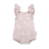 Flower Ruffle Knit Romper