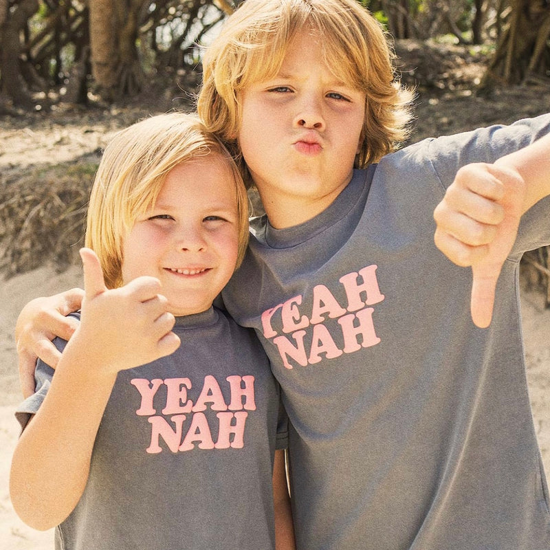 Yeah Nah Teen Tee - Charcoal