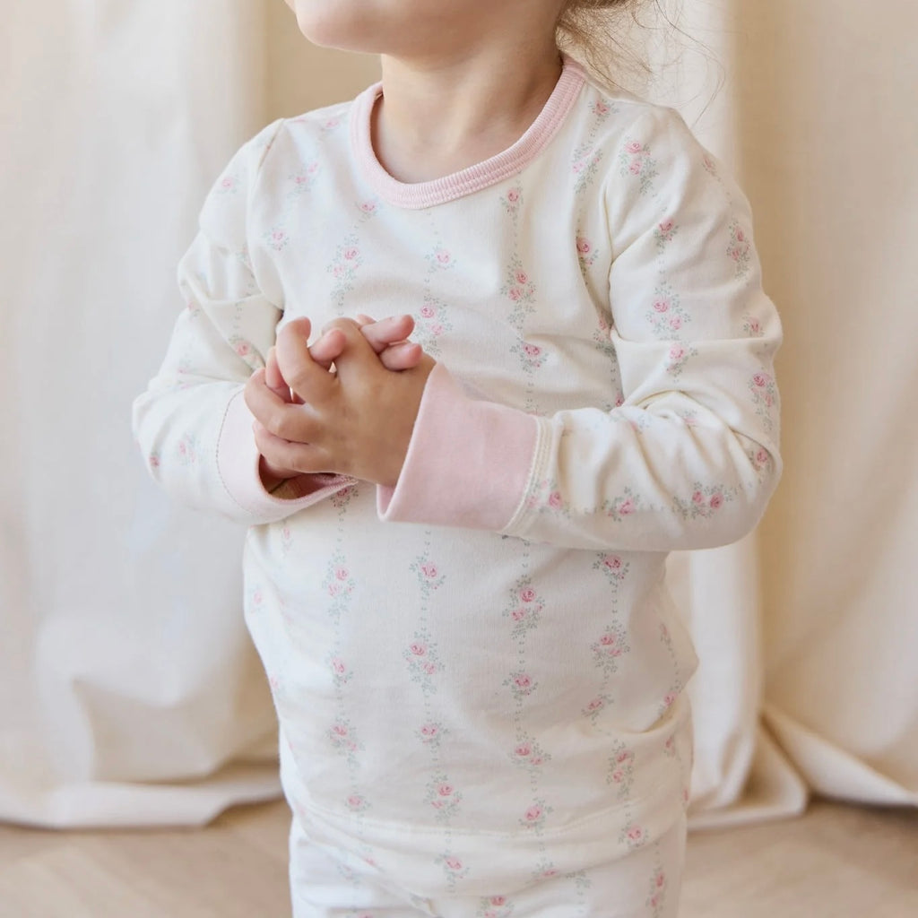 Organic Cotton Amory Long Sleeve Pyjama Set - Rose Trail