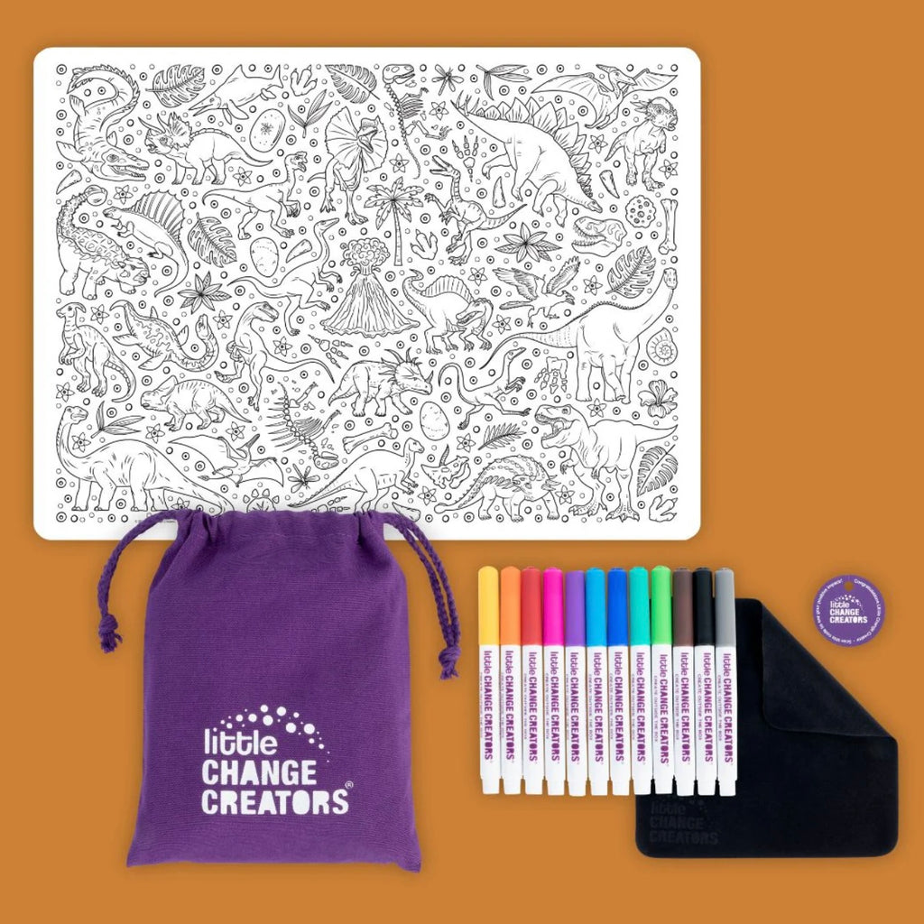 Jurassic Reusable Dinosaur Colouring & Doodle mat