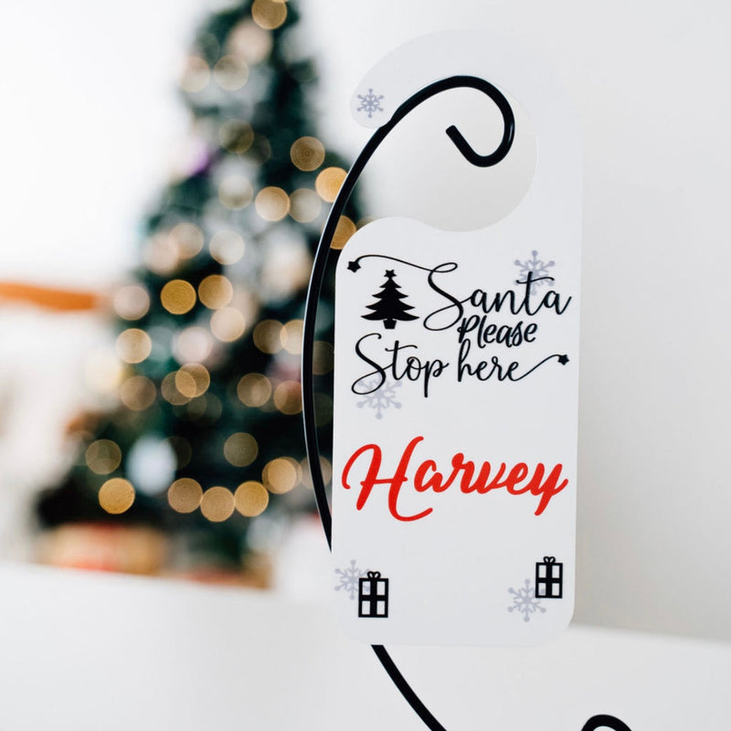 Personalised Santa Please Stop Here Door Sign