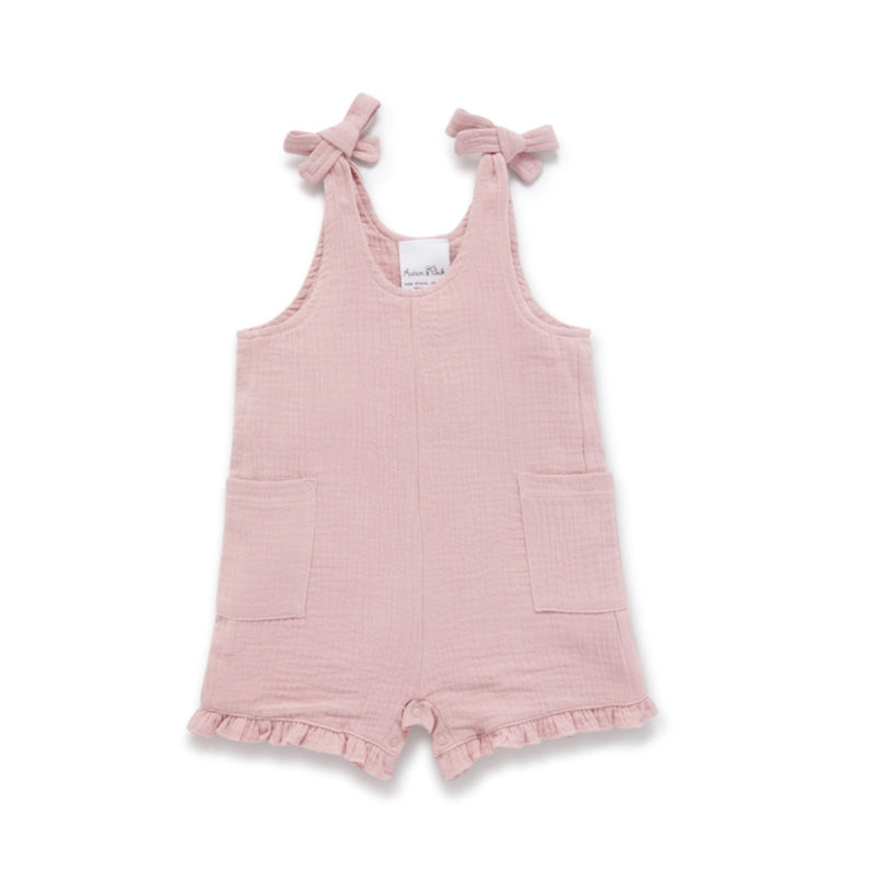 Pink Muslin Tie Top Romper