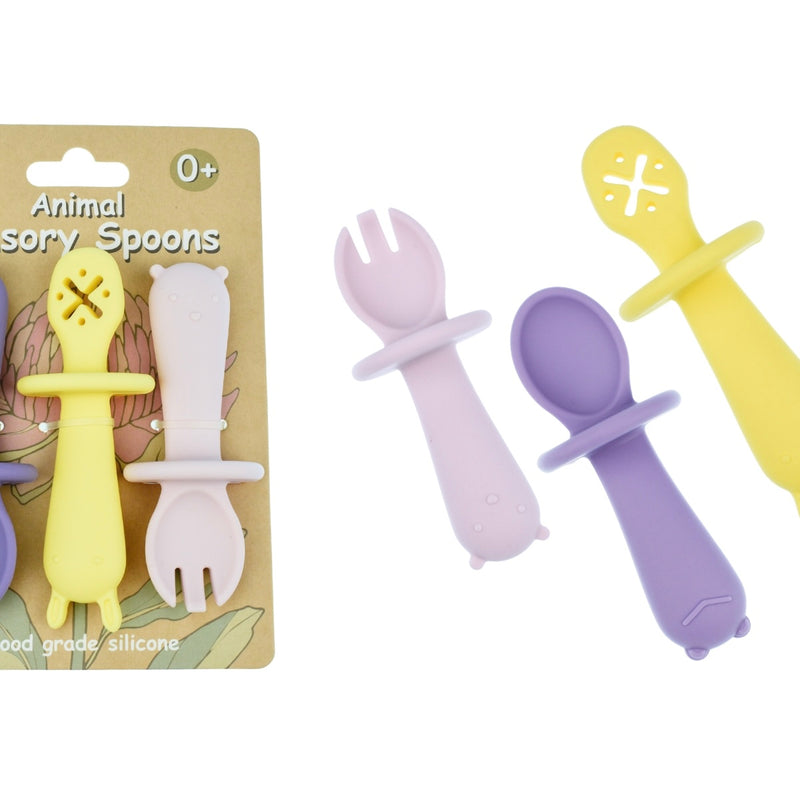 SILICONE ANIMAL SENSORY SPOONS