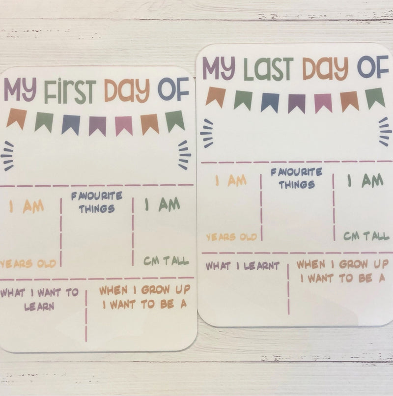 First & Last Day Board- Pastel