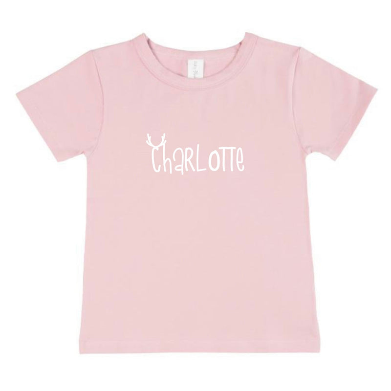 Personalised Snow Deer Name Tee