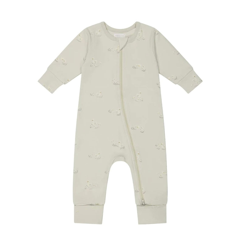 Organic Cotton Gracelyn Onepiece - Ducks In A Row Seed Silver Lining