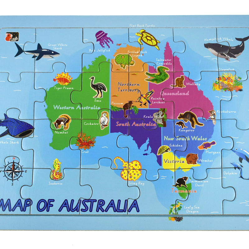 2 In 1 Australian Map Jigsaw 24 pcs Puzzle