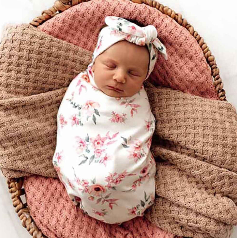 Camille Swaddle Sack and Topknot Set